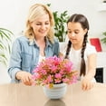 thumbnail image 2 of Aonity Simulation Potted Plant Fake Flower Pot Pink, Artificial Potted Plants Plastic Greenery in Pots Small Faux Topiary Shrubs for Centerpiece Desk Room House Decor Decoration, 2 of 5