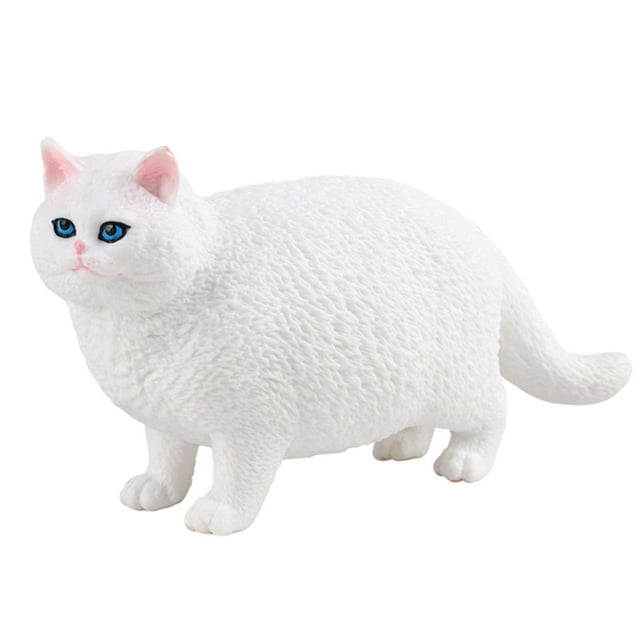 Juego de juguetes con figuras de gatos, excelente mano de obra, colección de adornos de escritorio, figuras de gatitos Blanco