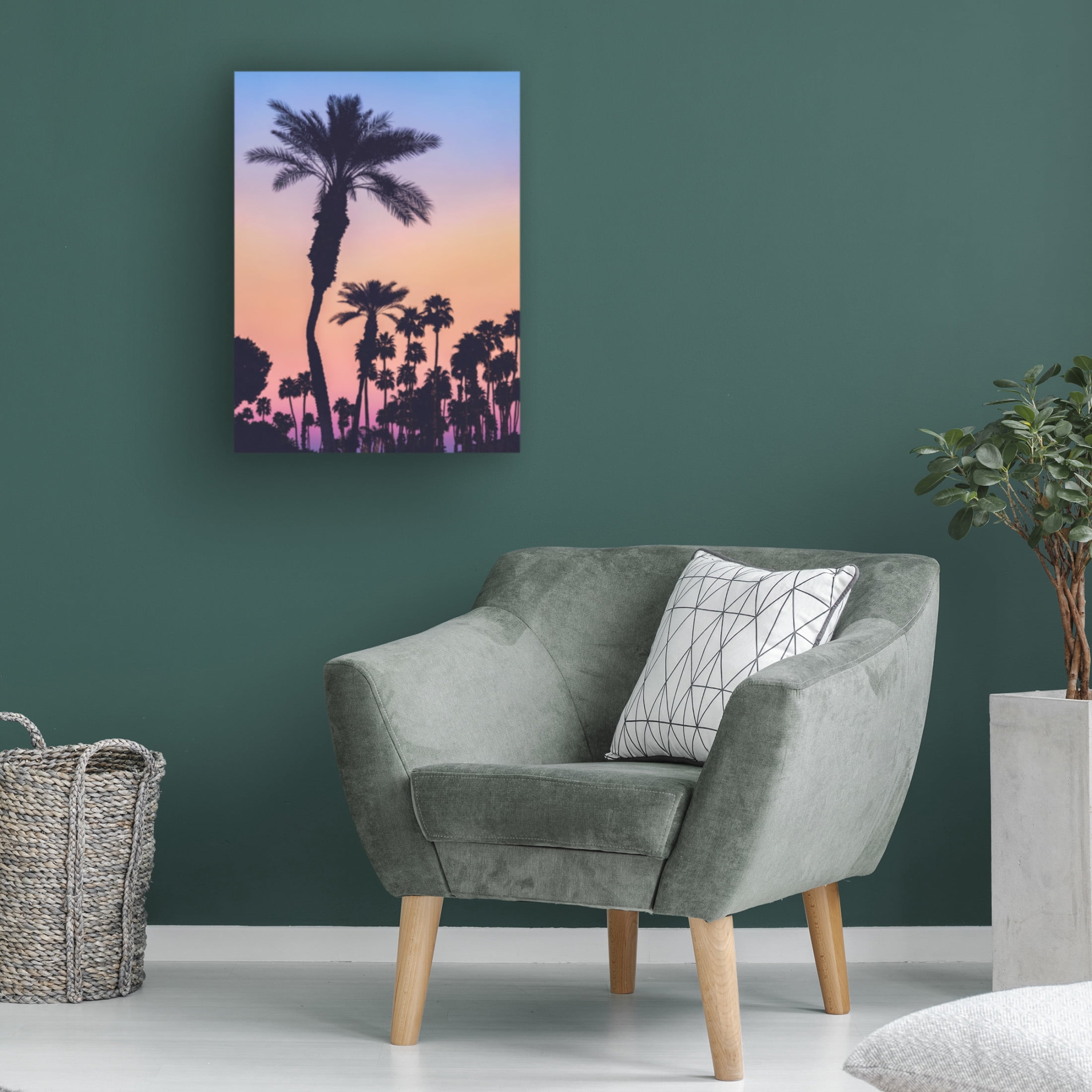 Trademark Fine Art Tim Mossholder Palms At Sunset Canvas Wall Art