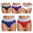 thumbnail image 2 of Women's High Waisted Cotton Underwear Soft Breathable Panties Stretch Briefs Regular & Plus Size 5-Pack, 2 of 4