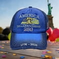 thumbnail image 5 of 250Th Anniversary Hat, 250Th, 250Th Anniversary, Anniversary, Embroidery, Bell, Baseball, Curved Brim, Distressed Edge, Star Stripe Pattern, Summer Cookouts, Blue, 1 Pc, 5 of 5