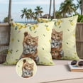 thumbnail image 2 of Summer Outdoor Pillow Covers Pack of 2 Three Cute Cats with Lemons Fruit Leaves Yellow Theme Waterproof Throw Pillow Covers Decorative Cushion Cases for Patio Garden Tent Balcony Couch 20x20 inch, 2 of 9