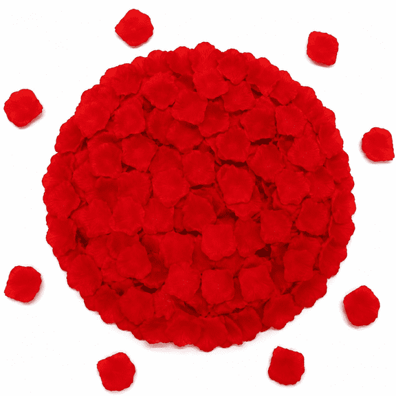 1200 PCS Rose Petals - Fake Red Rose Petal, Artificial Silk Rose Petals for Marry me, Valentines, Proposal, Wedding Love Decorations Romantic Party (Red)