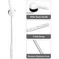 thumbnail image 3 of White Toilet Tank Flush Lever Handle with Nut Lock,Universal Toilet Handle Replacement Kit for Most Toilets,White Finish Handle and Aluminum Lever(Front Mount ), 3 of 7