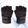 thumbnail image 4 of Guantes tácticos de medio dedo para deportes al aire libre, protección y calidez (negro, talla XL), 4 of 5
