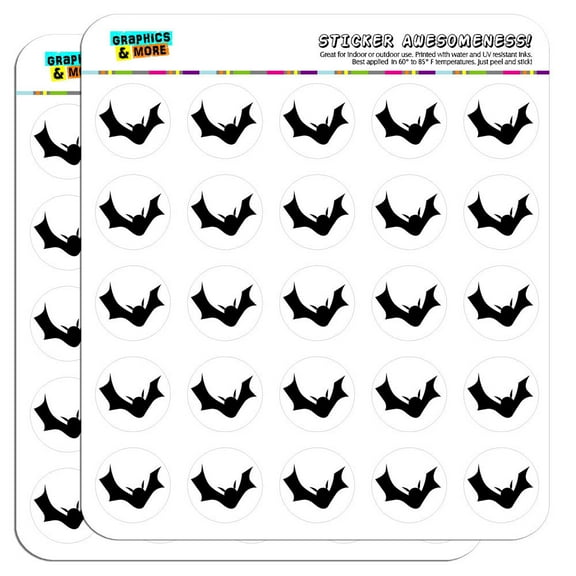 Bat Halloween 1" Scrapbooking Crafting Stickers