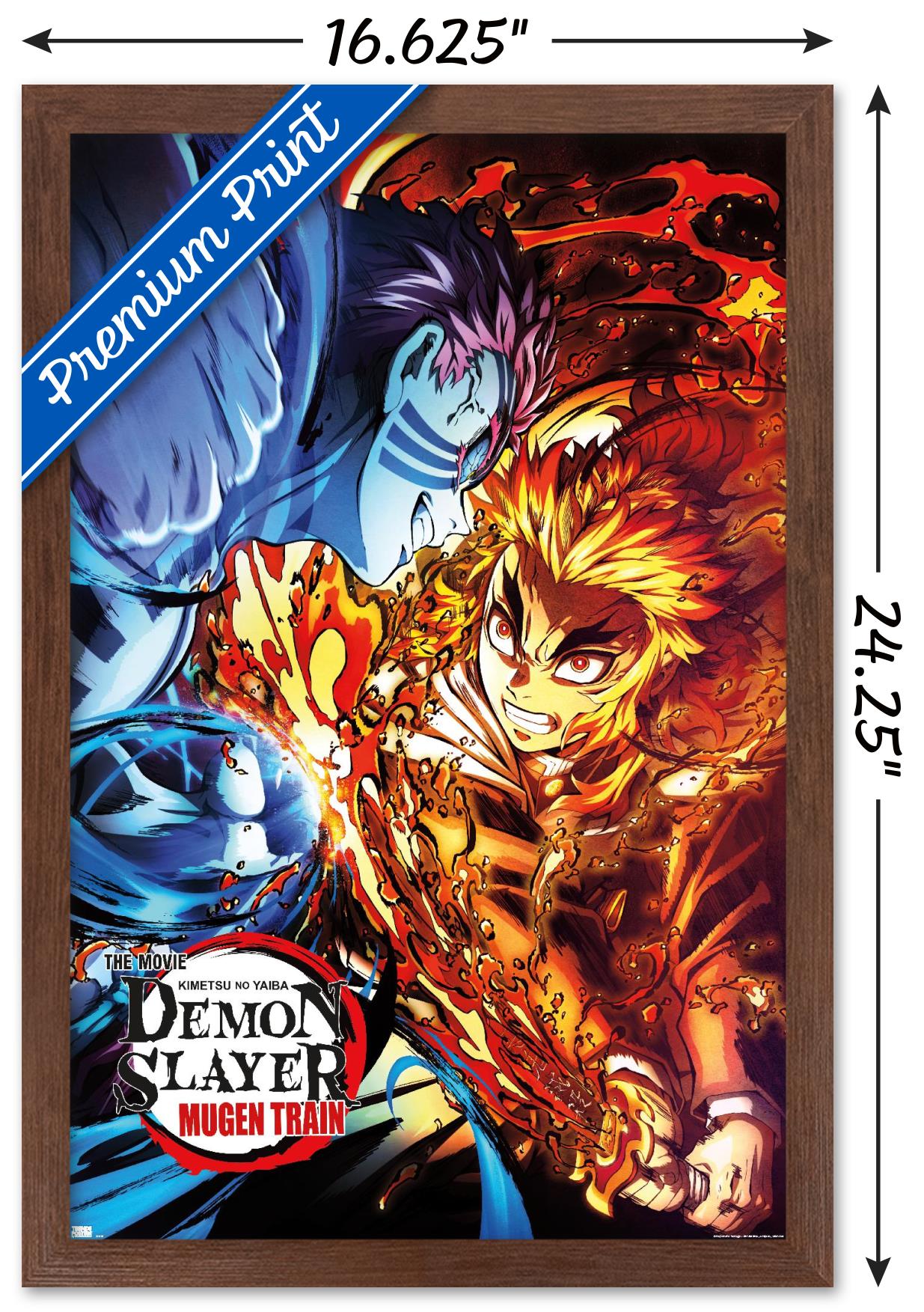 Demon Slayer: Mugen Train - Versus One Sheet Wall Poster, 14.725" x 22.375" Framed