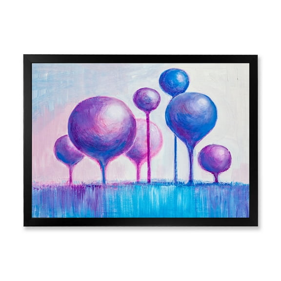 Designart 'Ornamental Colourful Trees I' Modern Framed Art Print