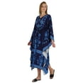 thumbnail image 3 of Bimba Womens Printed Rayon Cover-Up Caftan Long Kimono Maxi Dress Side Split Beach Kaftan Dress, 3 of 7