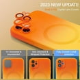 thumbnail image 5 of Magnetic Case for iPhone 12 6.1 inch, Bi-Color Case Compatible with MagSafe Charger Clear Cover with Camera Lens Protector Soft Silicon Phone Case - Orange Yellow, 5 of 14