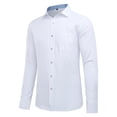 thumbnail image 2 of AZoiNM Men's French Cuff Dress Shirt Slim Fit Long Sleeve Business Casual Polyester, 2 of 10