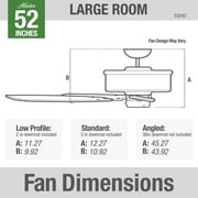 Hunter - Builder Indoor Ceiling Fan, 52-inch, New Bronze, Traditional-style, 3-speed WhisperWind Motor, 53242, for living rooms, bedrooms, home offices, kitchens