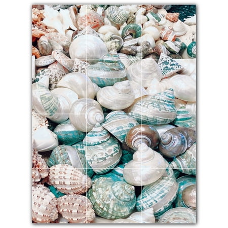 Picture-Tiles.com: Beach Ceramic Tile Wall Mural WAL500076-34S. 12.75"W x 17"H using (12) 4.25" x 4.25" Ceramic Tiles-Satin Finish