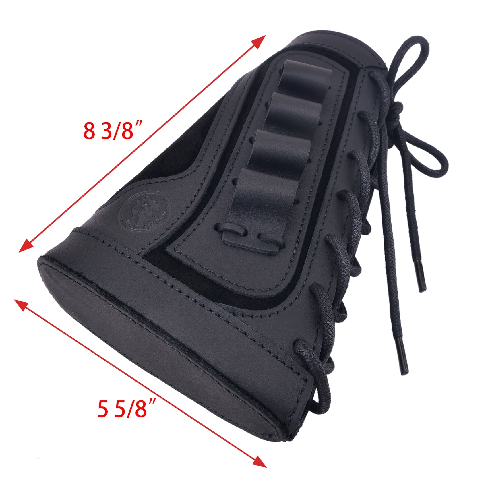 Cowhide Leather Shotgun Buttstock Shell Holder Pad for 16 Guage Right Handed Hunter Gift