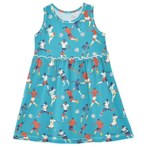 joogoo Girls Sleeveless Dress Play Soccer Football Stylish Dresses 4T