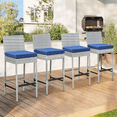 thumbnail image 6 of AVAWING Outdoor Bar Stools Set of 4, Wicker Woven Patio Stools & Patio Bar Chairs, Gray, 6 of 7