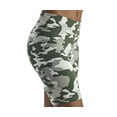 thumbnail image 2 of HUE Essentials Womens High-Rise Bike Shorts Cotton , Camo Olive Green , X-Small, 2 of 3