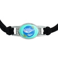thumbnail image 2 of Momma Shark and Baby Swimming in Ocean Novelty Suede Leather Metal Bracelet, 2 of 3