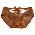 thumbnail image 1 of Gibobby Calzoncillos sexy Ropa interior de malla de encaje translúcido hueco sexy para mujer Ropa interior de triángulo de moda simple sin costuras de cintura(Marrón,XL), 1 of 4