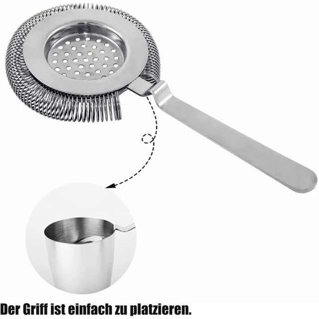 Colador de cóctel, colador de cóctel de acero inoxidable, colador de batido, colador de cóctel, colador de barra para bar, club, fiesta, accesorios de bar (plata) ShuxiuWang 8390613627339