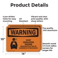 thumbnail image 2 of (2 Pack) Dust Inhalation Hazard OSHA Warning Sign 14 Inch X 10 Inch Indoor / Outdoor Rust-Free Aluminum Metal Signs for Workplace, Workshop, and Construction Site, Made in the USA, 2 of 8