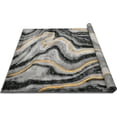 thumbnail image 6 of HR Orangish Yellow Grey Black Modern Contemporary Abstract Area Rugs Marble Pattern, 2' x 7' Runner, 6 of 6