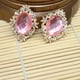 thumbnail image 3 of Paquete de 20 adornos redondos de botones de perlas de de imitación , accesorios de ropa de boda, cubierta de teléfono con pinza para el pelo DIY, decoración Rosado morado Sunnimix adornos de espalda plana, 3 of 8