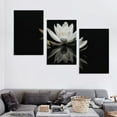 thumbnail image 4 of ONETECH Black and White Lotus Flower Poster Picture Print Canvas Wall Art Bedroom Office Room Living Room Decor Gift 12''x16''X3 Panels, 4 of 4
