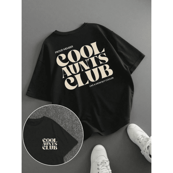 Cool Aunts Club Print Tshirt Black Graphic Tees Shirts S-5XL Funny Family Gift Tops
