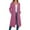 #384-Pink, variant on Women's Long Hooded Cardigan Jacket - Casual Zip-Up Outerwear with Zippered Pockets - Solid Color Lightweight Coat for Layering