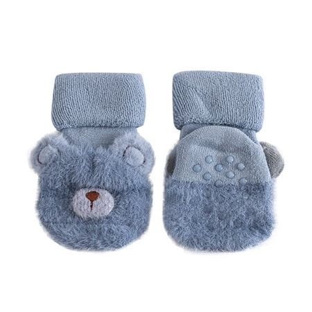 

Fsqjgq Toddler Socks Girl Toddler Baby Boys Girls Solid Cartoon Fashionthick Warm Soft Sole -Slip Sock Soft and Elegant Socks Baby Soccer Cleat Socks Cotton Blend Blue One Size