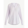 thumbnail image 5 of Time and Tru Women’s Notch Neck Waffle Top with Long Sleeves, Size XS-XXXL, 5 of 5