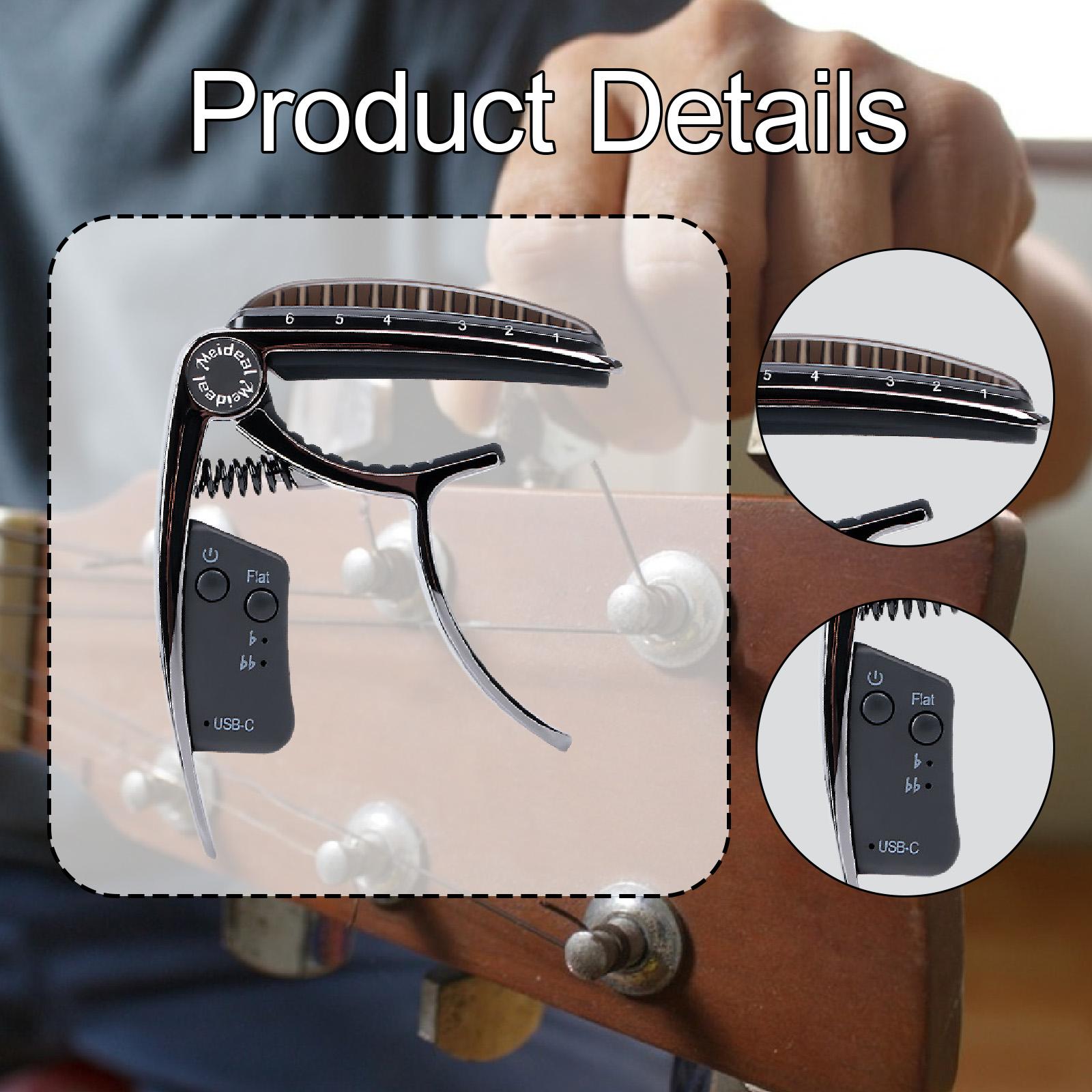 Guitar Capo Quick Change Clamp Guitar Accessory Zinc Alloy Design Suitable for Acoustic Electric Beginners