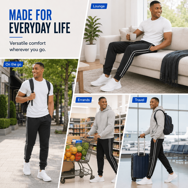 Daresay Men's Fleece Jogger Sweatpants, 3-Pack photo 2