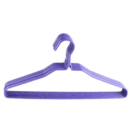 - Plastic Wrapped Metal Rack Household Clothes Coat Hook Hanger Purple 9 Pcs