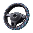 thumbnail image 2 of Zufioo Colorful Plant Wolf Print Elastic Steering Wheel Cover, Anti-Slip Car Interior Protector for SUV, Truck, Van, 2 of 6
