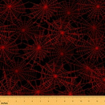 Castle Fairy Spider Web Fabric by the Yard 2 Yards for Teens,Black Red Room Decor Fabric by the Yard,Gothic Style Sewing Fabric,Super Cozy Room Decor