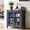 Blue, variant on Buildhom 32" Farmhouse Sideboard with 2 Glass Doors, Mid-Century Modern Buffet Cabinet for Dining Room, Living Room, White
