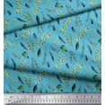 thumbnail image 3 of Soimoi Blue polyester Crepe Fabric Curry & Leaves Print Fabric by Yard 52 Inch Wide, 3 of 3