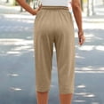 thumbnail image 6 of Sokhug Capri Pants for Women Casual Elastic Waist Drawstring Loose Fit with Pockets Breathable Summer Trousers, 6 of 7