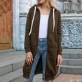 thumbnail image 5 of Long Hoodies For Women Zip Up Oversized Double Zipper Lined Fall Outfits Jackets Oversized Hooded Sweatshirts With PocketsCoffee XXL, 5 of 6