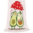 thumbnail image 2 of Honeii Avocado Lovers Wearing Umbrella Print Fleece Blanket - Throw Blanket for Bed, Sofa, Couch, Camping, and Travel , Microplush Ultra Soft Warm Blanket-40"x30", 2 of 7