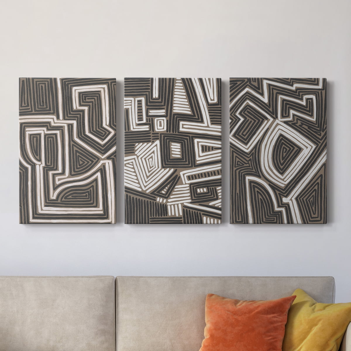 Abstract Maze I Premium Gallery Wrapped Canvas - Ready to Hang - 8 x 12 Each