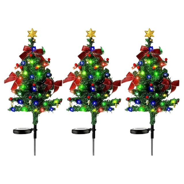 Solar Christmas Tree Light Outdoor Decoration with LED Lights, IP44 Waterproof, 2 Lighting Modes, Automatic Dusk-to-Dawn Operation, Separate Solar Panel