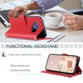 thumbnail image 4 of Crossbody Strap Case for Samsung Galaxy Note 9 Wallet PU Leather Elegant Diamond Patterned Credit Card Holder Full Body with Wrist Lanyard Strap Soft TPU Bumper Magnetic Closure Phone Cover,Red, 4 of 10