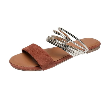 

Womens Summer Flat-bottomed Comfortable Open-toed Sandals And Slippers Summer Open Toe Slide Sandals Comfortable Flats Flip-Flops Sandal Casual Platforms Wedge Sandals Dressy Heeled Sandals A18908