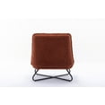 thumbnail image 6 of Accent Chair, Modern Teddy Fabric Accent Armless Chair with Curved High Back and Metal Legs Comfy Single Sofa Chair Lounge Chair Wingback Accent Chair for Living Room Indoor, Brown, 6 of 7