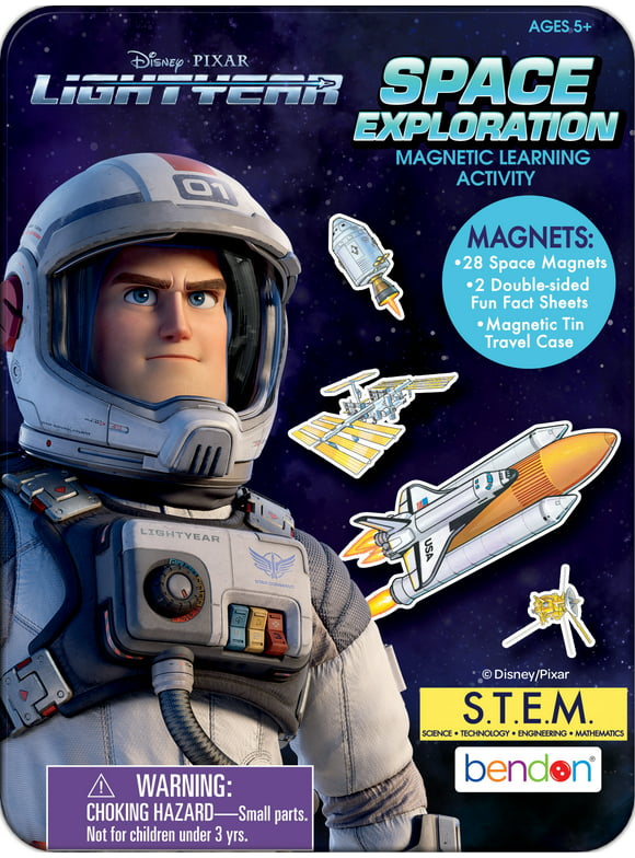 Disney Pixar Lightyear Space Exploration Educational Learning Magnetic Activity Tin; Multicolor