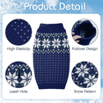 thumbnail image 4 of Kuoser Dog Cat Sweater, Holiday Christmas Snowflake Pet Warm Knitwear, Blue, L, 4 of 8