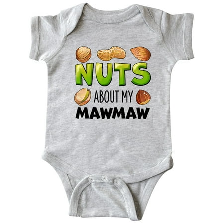 

Inktastic Nuts About My Mawmaw Peanut Almond Pistachio Gift Baby Boy or Baby Girl Bodysuit